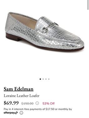 Sam Edelman Silver Croc-Embossed Leather Loafers